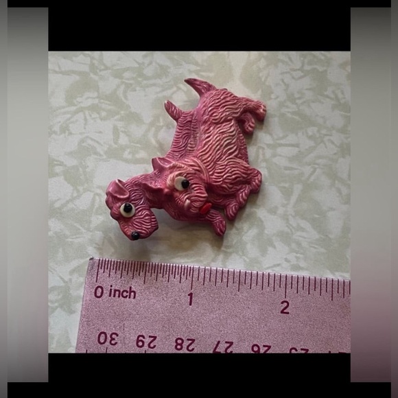 MAKE AN OFFER 🍒 Vintage Red Scottie Dog Pair Brooch #6540 - Picture 6 of 7